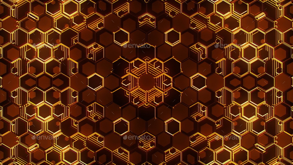 Gold Hexagons Backgrounds By Provitaly GraphicRiver